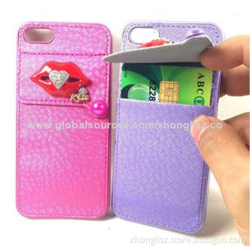 Cute card holder series PU leather case for iPhone 5/5s, OEM are welcomed
